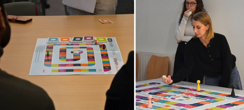 Photo d'une étudiante qui est entrain de jouer à handipoursuite