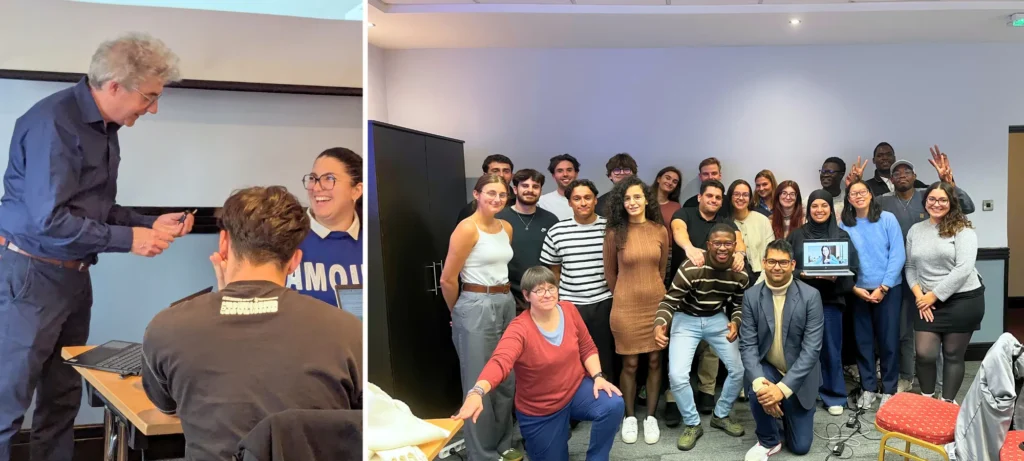 Photos d'un intervenants et des étudiants